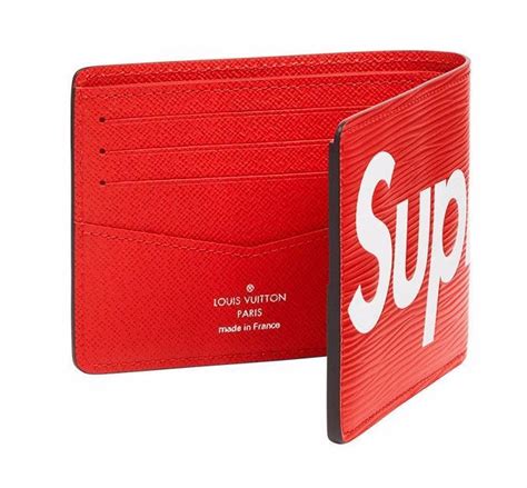 portefeuille supreme lv|Louis Vuitton x Supreme Porte Carte Simple Epi Red.